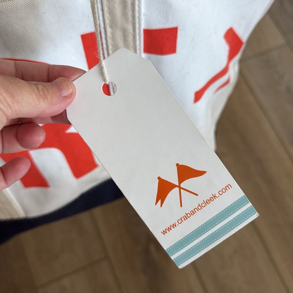 Crab and Cleek Surf/Sand Tote {Navy/Natural/Orange} - Picture 8 of 10